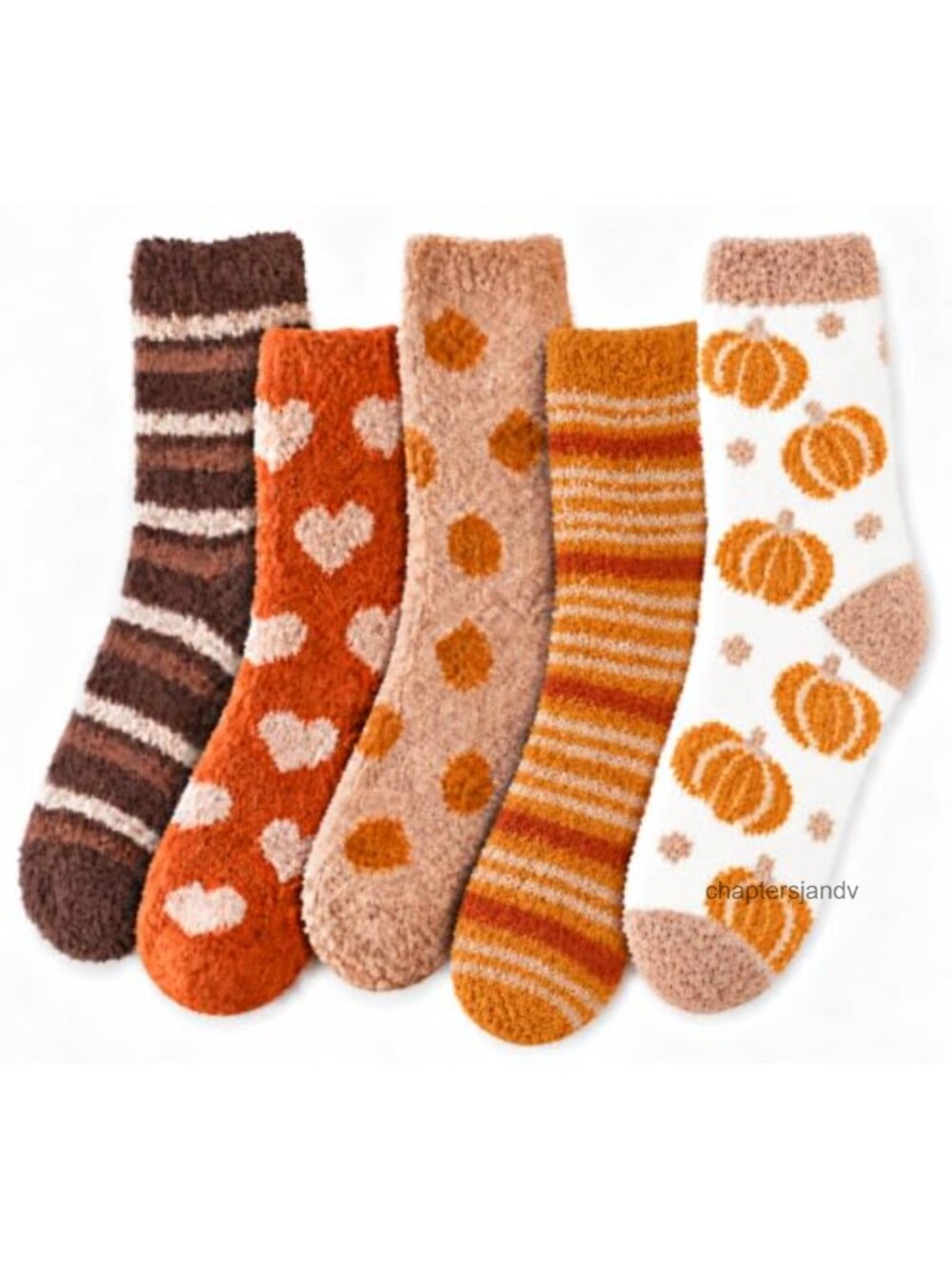 Women's Fuzzy Slipper Socks 5-Pack Coral Fleece Fall Winter Cozy